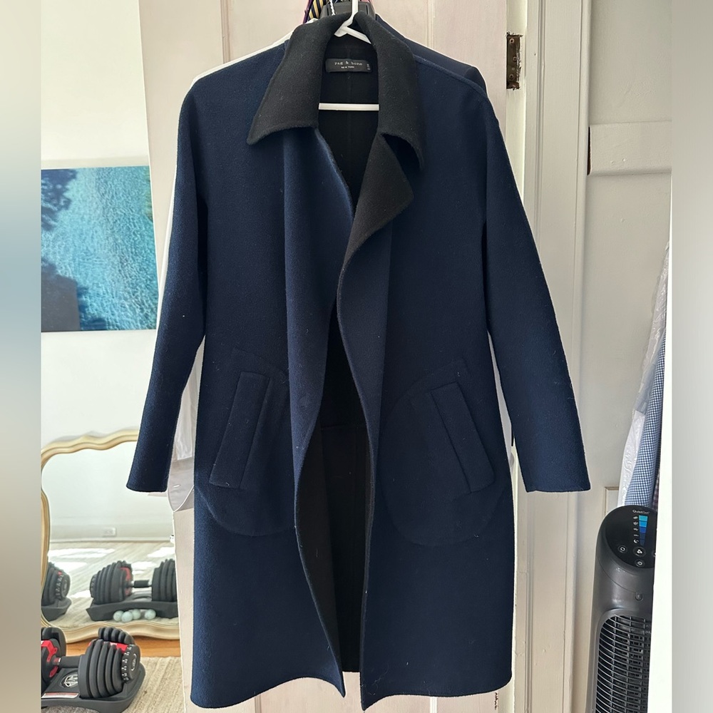 Designer Rag & Bone Navy Women's Coat